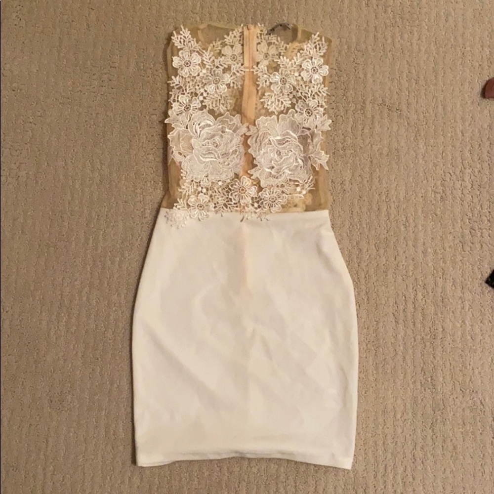 Sheer peach and white dress